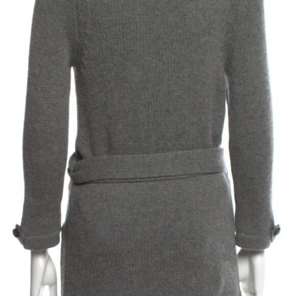 Burberry High Collar Neck Sweater / CardiCoat - Wool/Cashmere - Grey - Sz Small - Picture 11 of 11